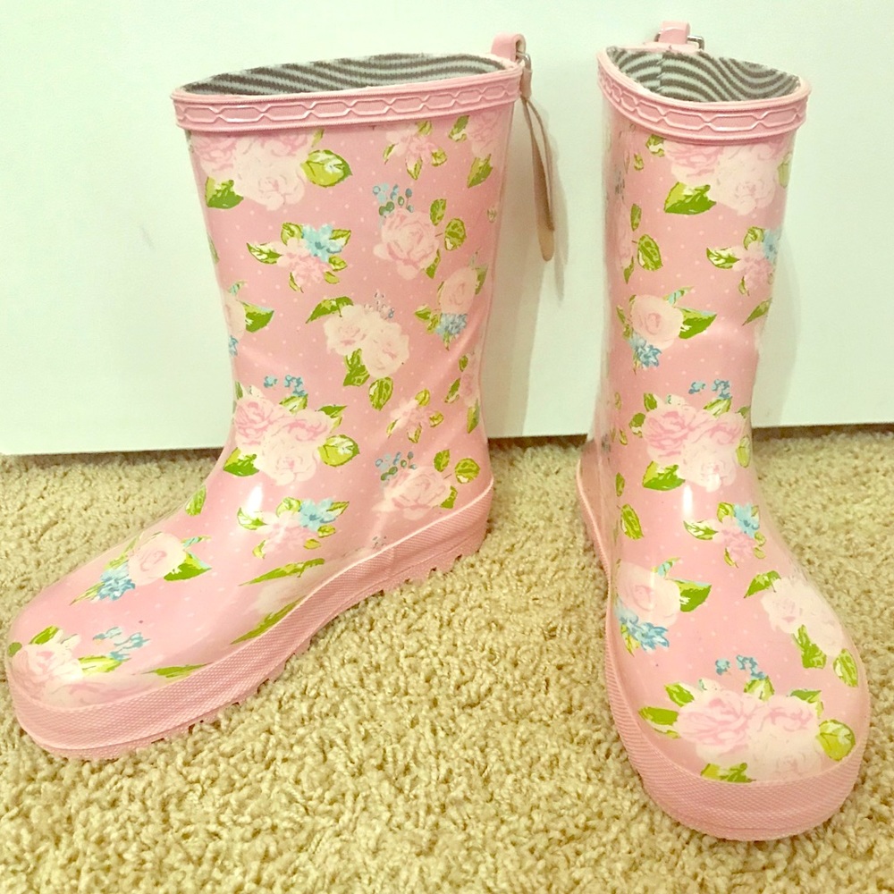 Brand New SweetHoney Pink Floral Size 1 Rain Boots